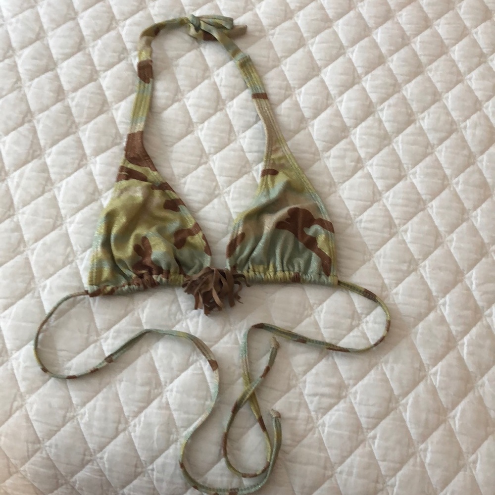 Glitter Camo Triangle Tie Top